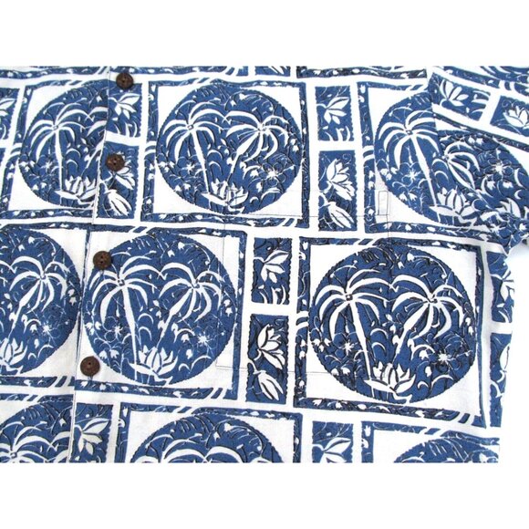 Vtg 90s Avi Kahala Hawaiian Shirt Mens Large Button Up Handcrafted Rayon Linen - Picture 11 of 13